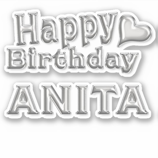 Anita Happy Birthday Autocollants (Devant)