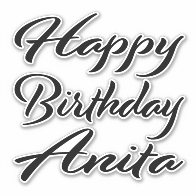 Anita name first name black Sticker birthday (Front)