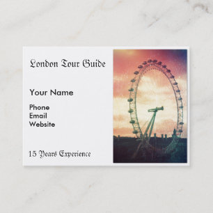Anitiqued London Eye at Sunrise Business Card