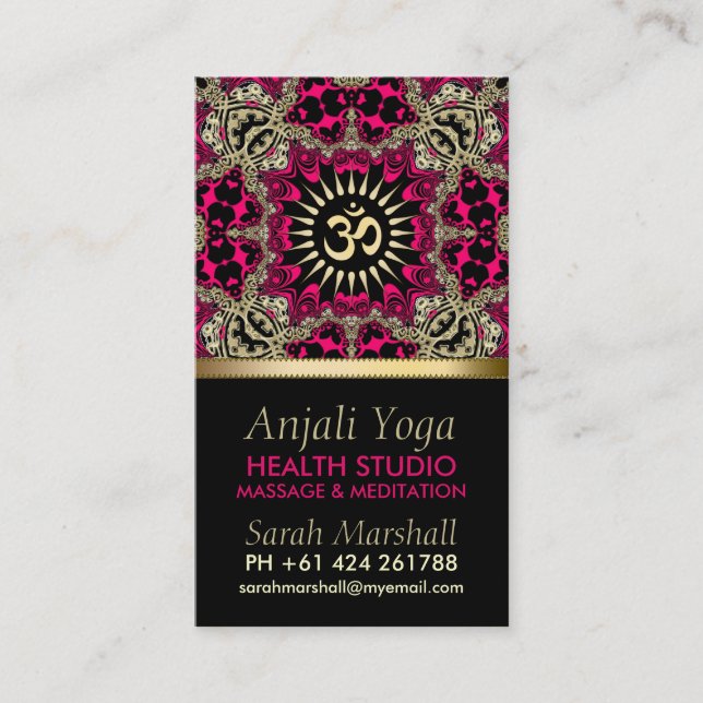 Anjali Yoga Eastern New Age Business Card (Front)