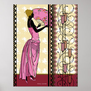 Anjanette in Pink and Gold Poster