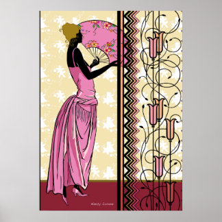 ANJANETTE : Mode Art déco rose et jaune