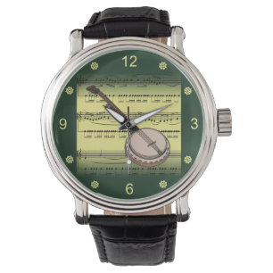 anjo~Rolled Sheet Music~Gold/Green Background~  Watch