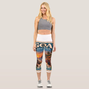 Anjuna beach Goa at its be Capri Leggings