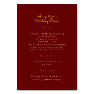 Ankara African Wedding Details 2-sided Insert Card