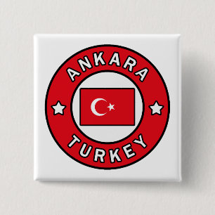 Ankara Turkey 2 Inch Square Button