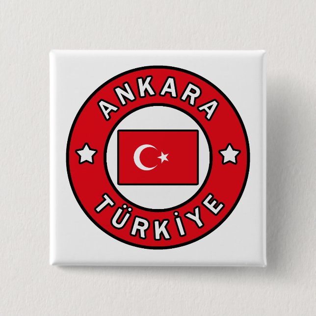 Ankara Türkiye 2 Inch Square Button (Front)