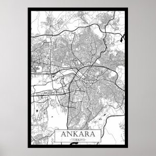 Ankara Türkiye Map Poster