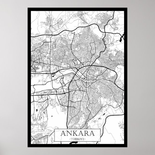 Ankara Türkiye Map Poster (Front)
