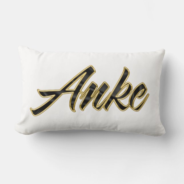Anke black gold lettering pillow decor (Front)