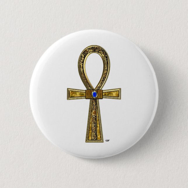 Ankh 2 Inch Round Button (Front)