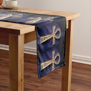 Ankh and Egyptian Hieroglyphs Short Table Runner