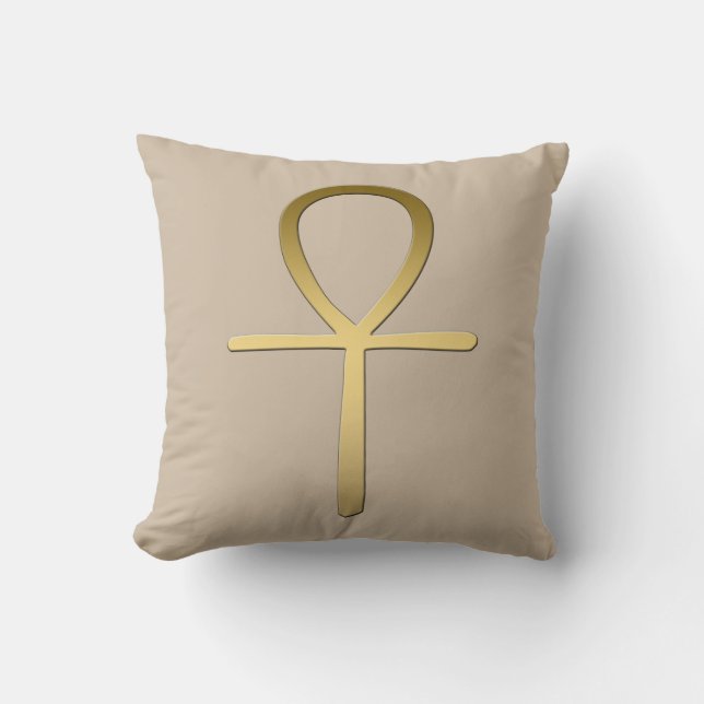 Ankh cross Egyptian symbol Throw Pillow (Front)