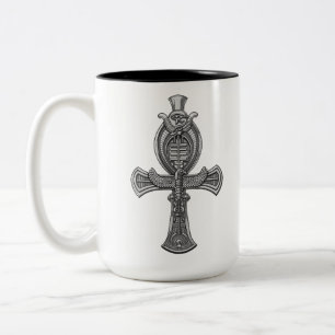 Ankh Cross Eye Of Horus Ancient Egyptian Symbol Two-Tone Coffee Mug