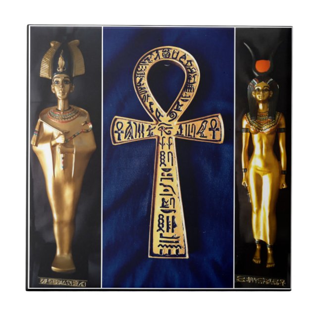 Ankh Egyptian God Goddess Statue Tile (Front)