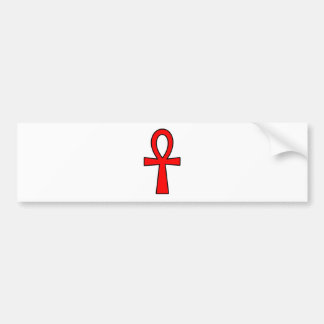 Ankh Egyptian Hieroglyphic Symbols Life Key Red Bumper Sticker