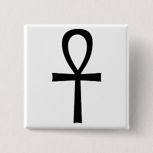 Ankh Egyptian Life Symbol 2 Inch Square Button