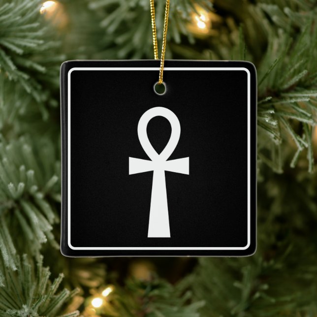Ankh Egyptian Symbol Ceramic Ornament (Tree)