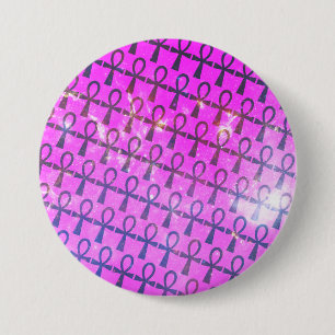Ankh Pattern 3 Inch Round Button