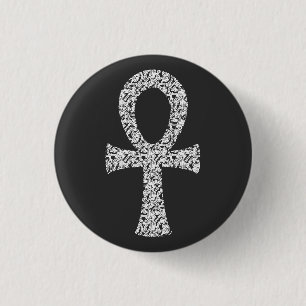 Ankh Swirl Pattern 1 Inch Round Button
