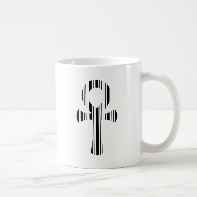ANKH SYMBOL BAR CODE Ankhs Barcode Design Pattern Coffee Mug (Right)