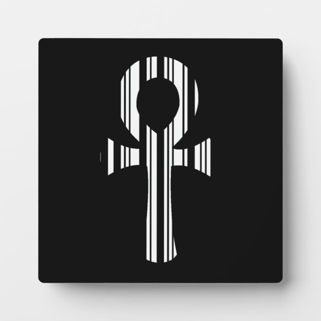 ANKH SYMBOL BAR CODE Ankhs Barcode Design Pattern Plaque (Front)