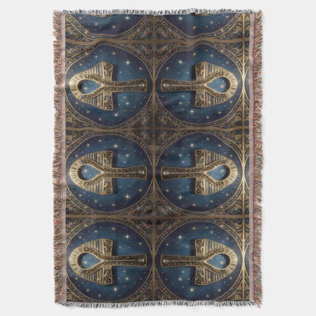 Ankh Symbol Meaning – Key of Life´10 Throw Blanket (Front Vertical)