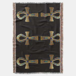 Ankh Symbol Meaning – Key of Life Throw Blanket