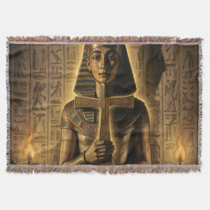 Ankh Symbol Meaning – Key of Life Throw Blanket