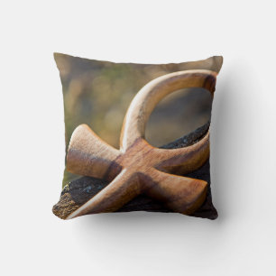 Ankh symbol throw pillow