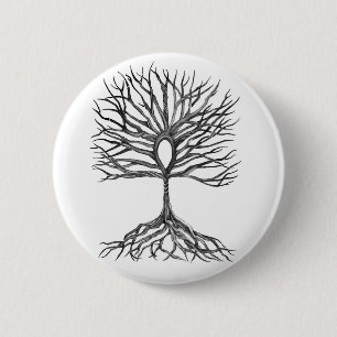 Ankh  Tree of LIfe Design 2 Inch Round Button