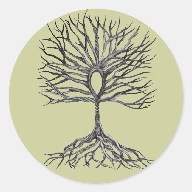 Ankh  Tree of LIfe Design Classic Round Sticker (Front)