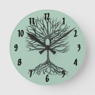 Ankh Tree of Life Round Clock