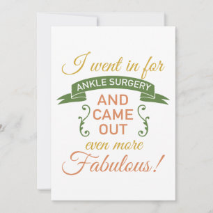 Ankle Surgery Fabulous Recovery (Green) Invitation