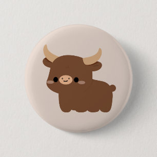 Ankole-Watusi Cow 2 Inch Round Button