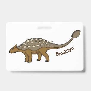 Ankylosaurus armoured dinosaur illustration badge