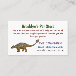 Ankylosaurus armoured dinosaur illustration business card