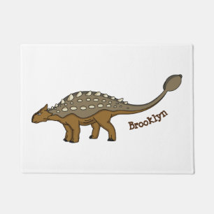 Ankylosaurus armoured dinosaur illustration doormat