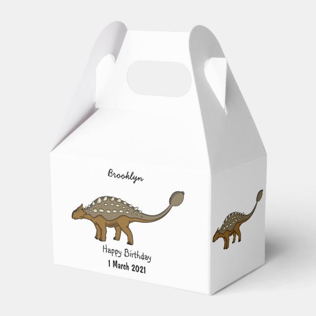 Ankylosaurus armoured dinosaur illustration  favor box (Front Side)