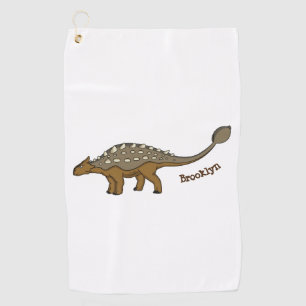 Ankylosaurus armoured dinosaur illustration golf towel