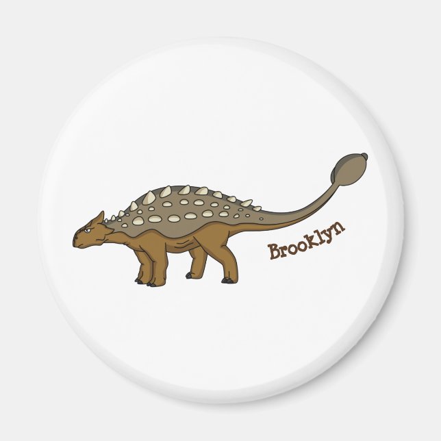 Ankylosaurus armoured dinosaur illustration magnet (Front)