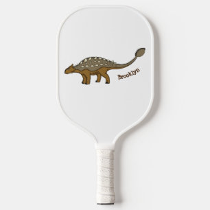 Ankylosaurus armoured dinosaur illustration pickleball paddle