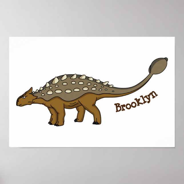 Ankylosaurus armoured dinosaur illustration poster (Front)