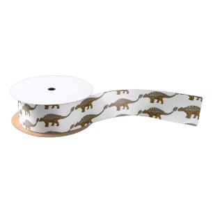 Ankylosaurus armoured dinosaur illustration satin ribbon