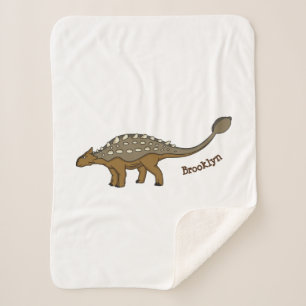 Ankylosaurus armoured dinosaur illustration sherpa blanket