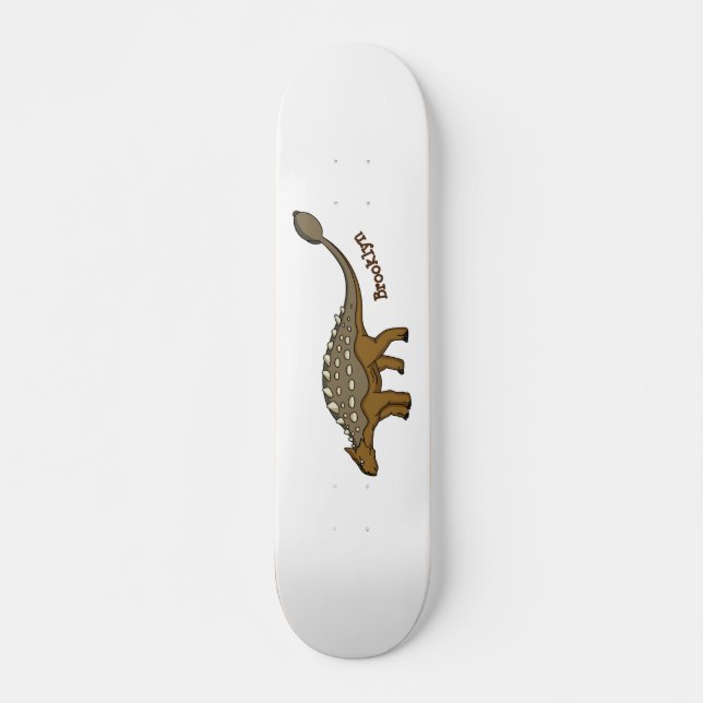 Ankylosaurus armoured dinosaur illustration skateboard (Front)