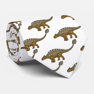 Ankylosaurus armoured dinosaur illustration tie