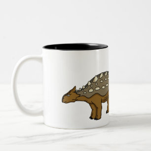 Ankylosaurus armoured dinosaur illustration Two-Tone coffee mug