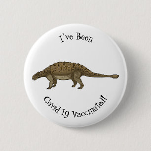 Ankylosaurus cartoon illustration 2 inch round button
