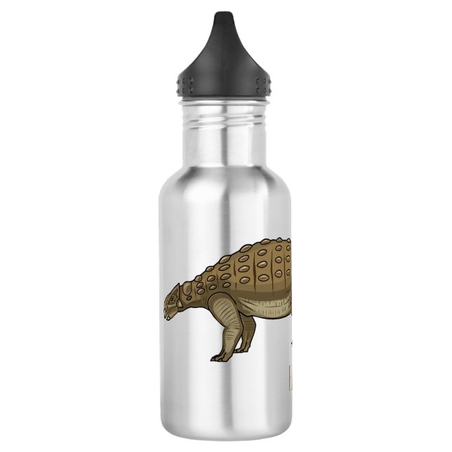 Ankylosaurus cartoon illustration  532 ml water bottle (Left)